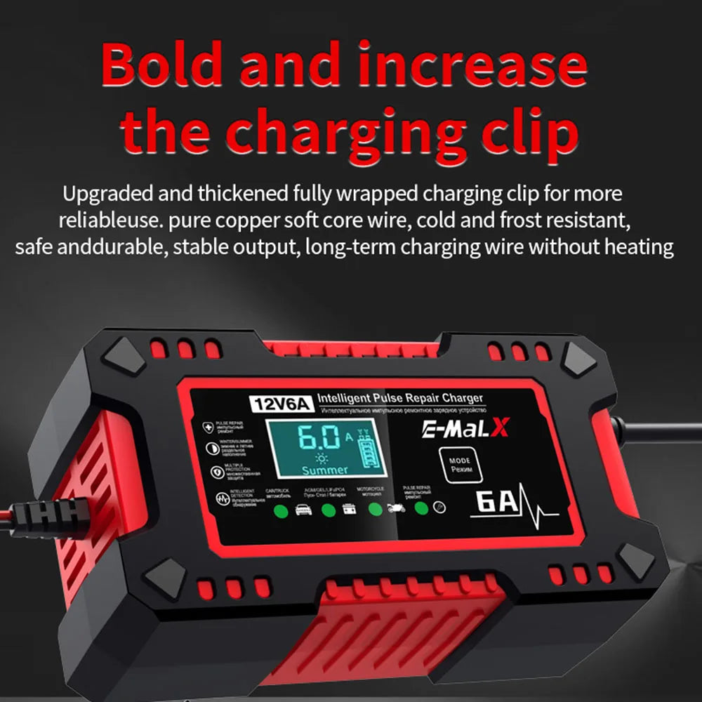Universal Intelligent Car Battery Charger With Digital Display
