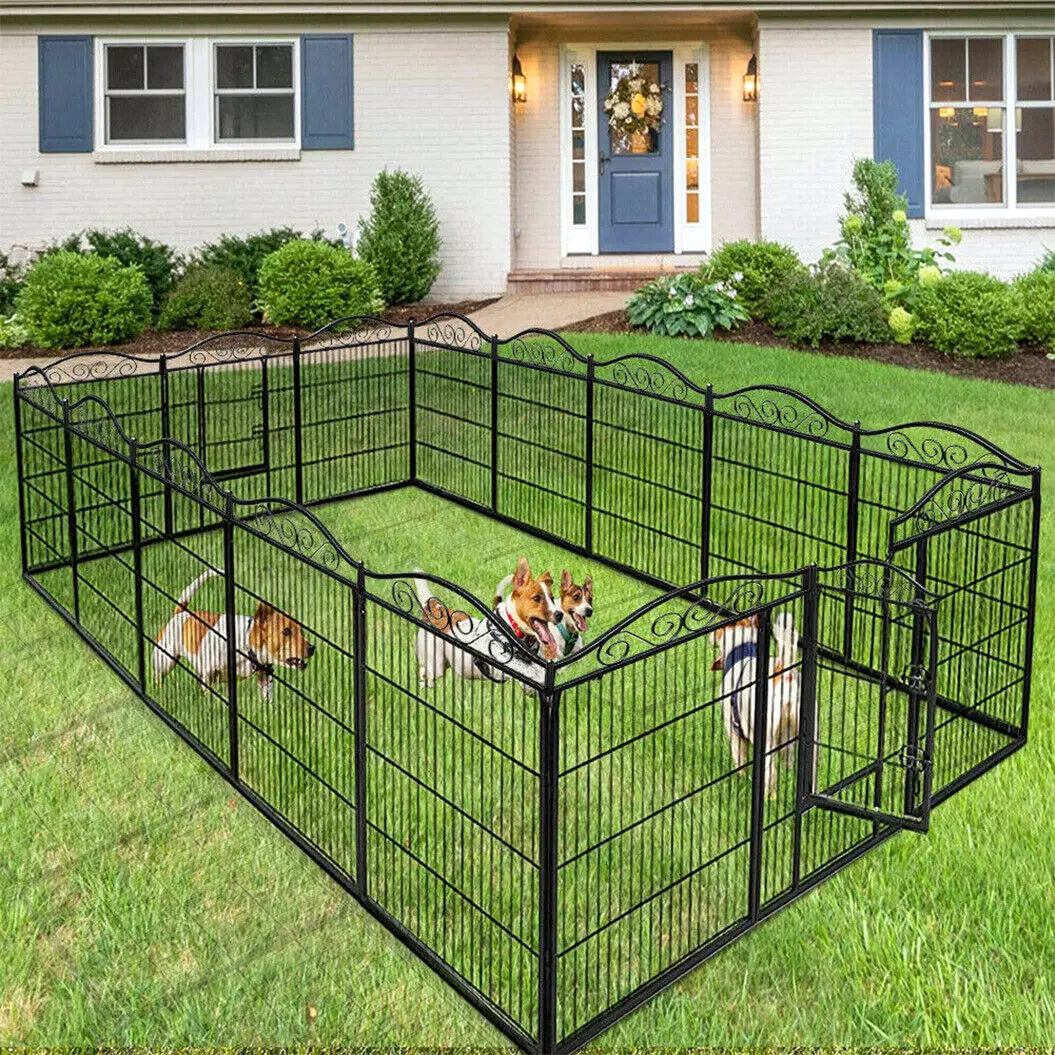 BINGOPAW Heavy Duty Metal Dog Exercise Playpen With Gate