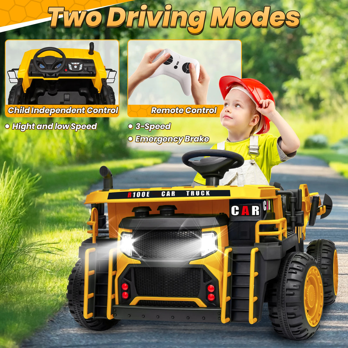 JOYRACER Electric Ride On Dump Truck With Remote Control