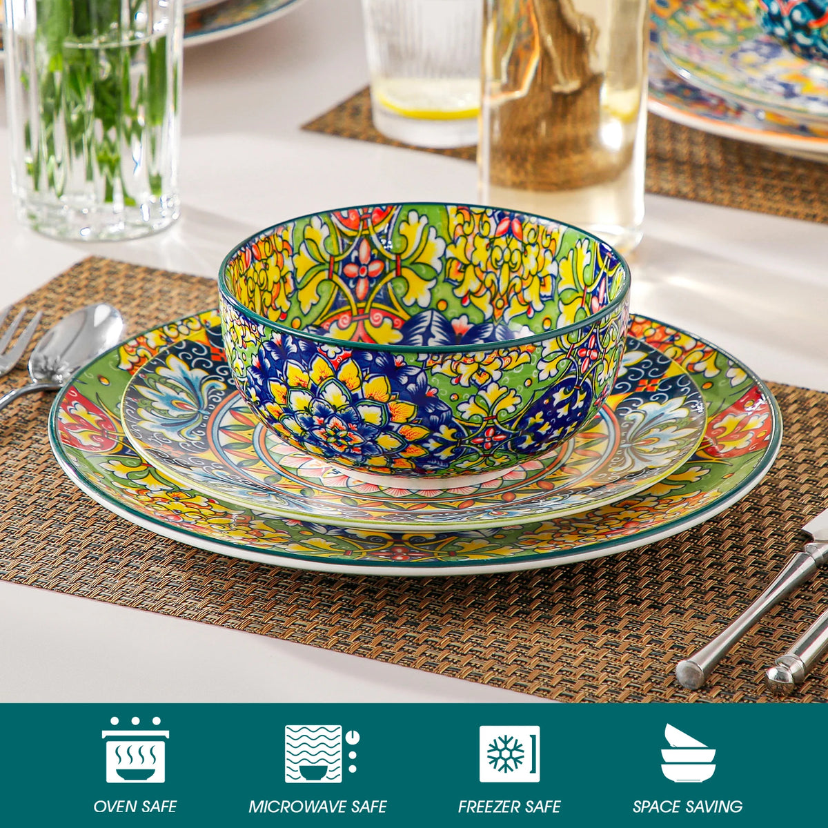 Vancasso Bohemian Ceramic Cereal and Soup Bowls for Everyday Dining