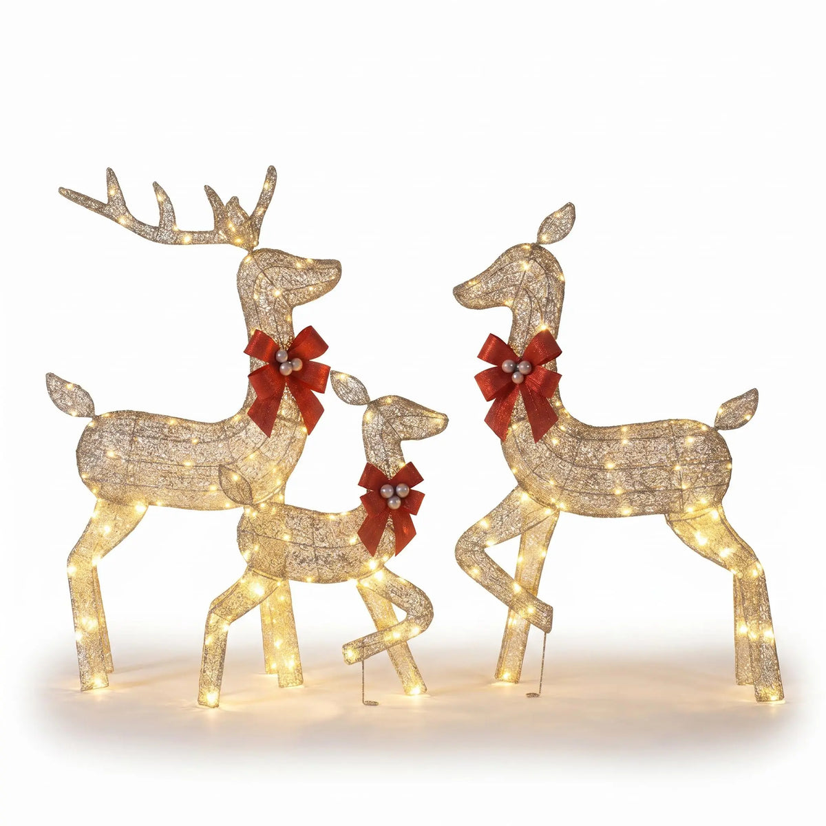 LED Christmas Deer Family Set Outdoor Yard Weatherproof Decor