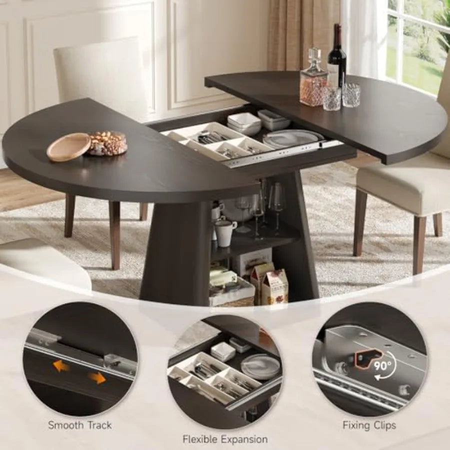 Extendable Dining Table With Storage For Four To Six People
