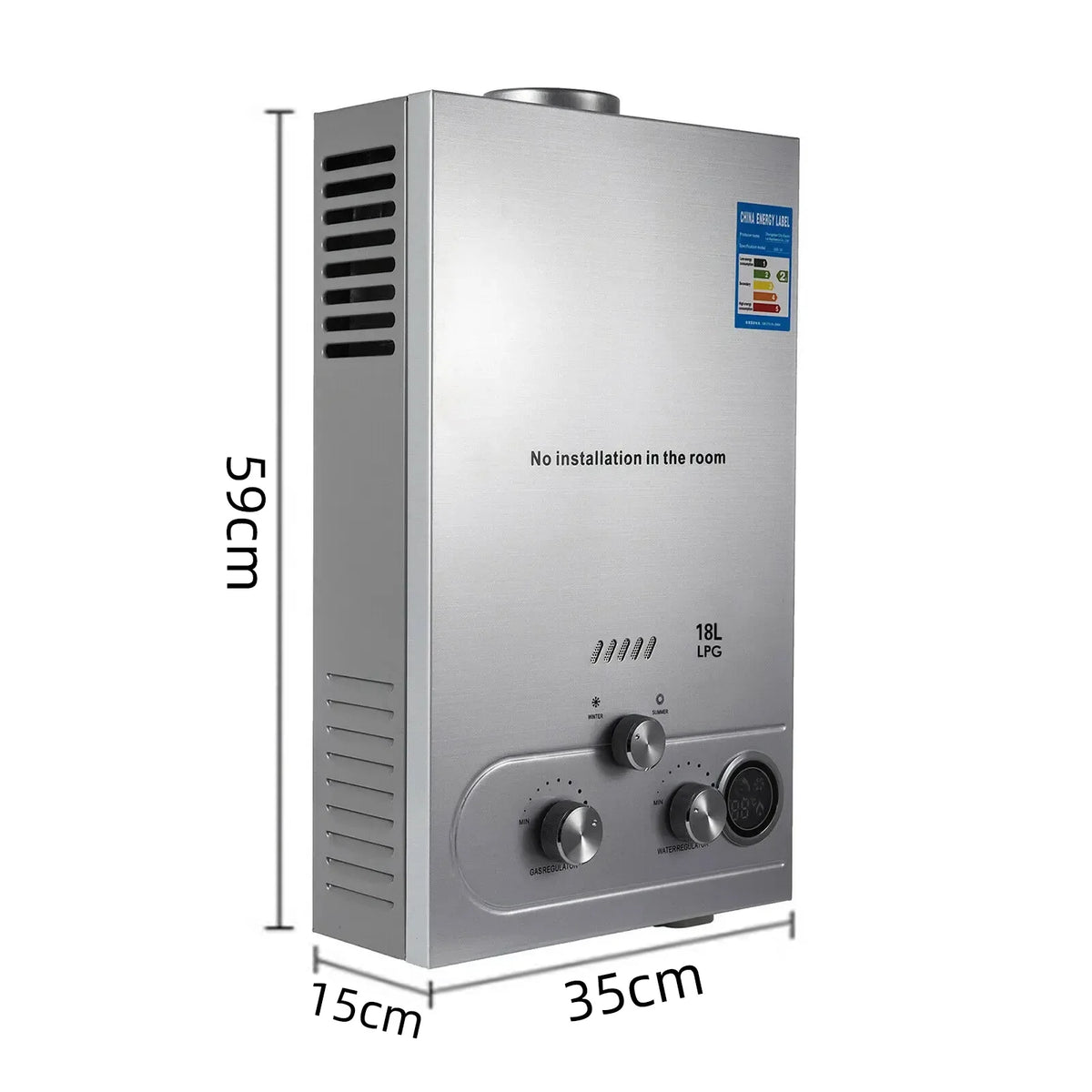 Tankless LPG Gas Hot Water Heater With LCD Control Panel