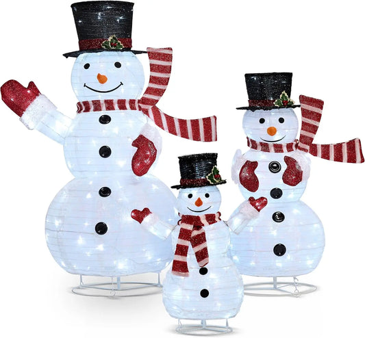 Joyfy Collapsible Snowman Yard Lights With Prelit LEDs