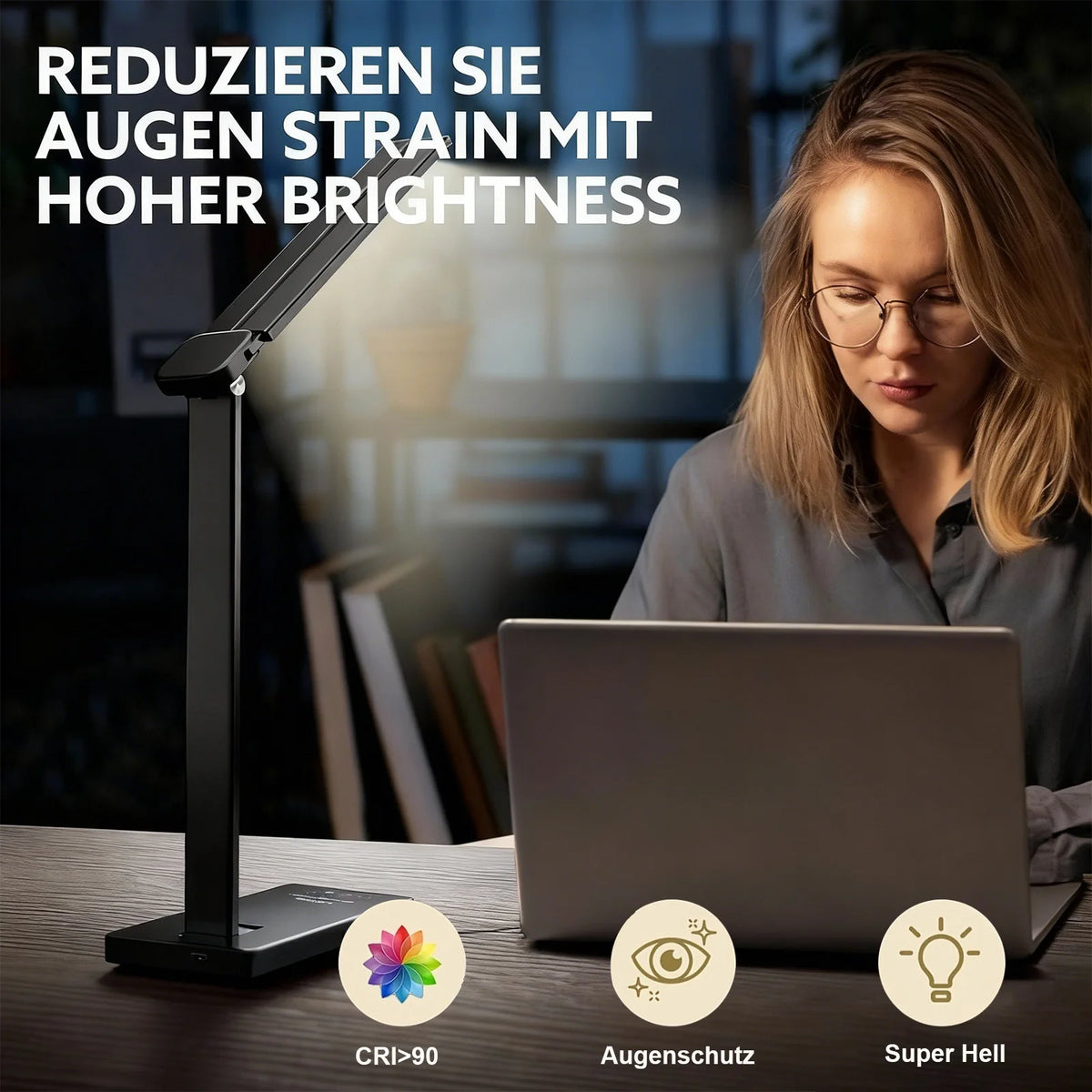 Dumiloo Double Head Led Desk Lamp Adjustable Usb Powered