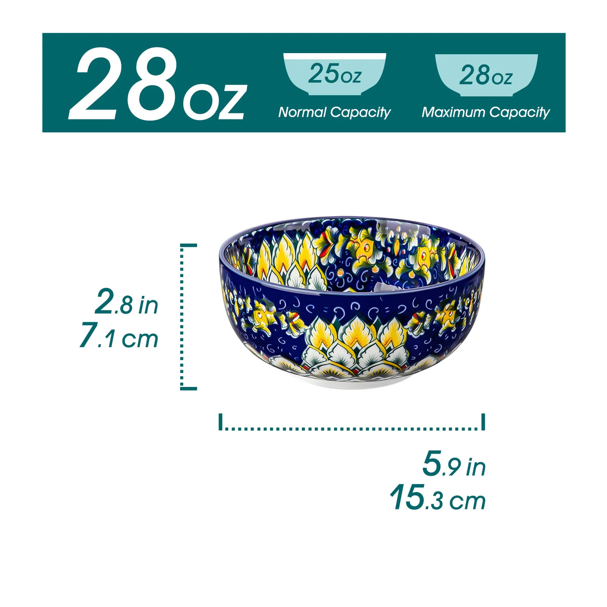 Vancasso Bohemian Ceramic Cereal and Soup Bowls for Everyday Dining