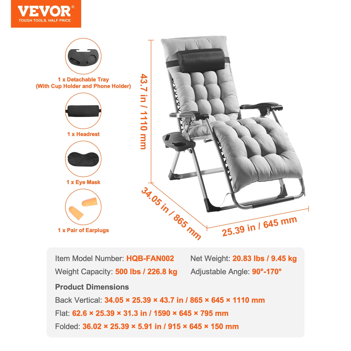SucceBuy Adjustable Zero Gravity Recliner With Cupholder And Footrest