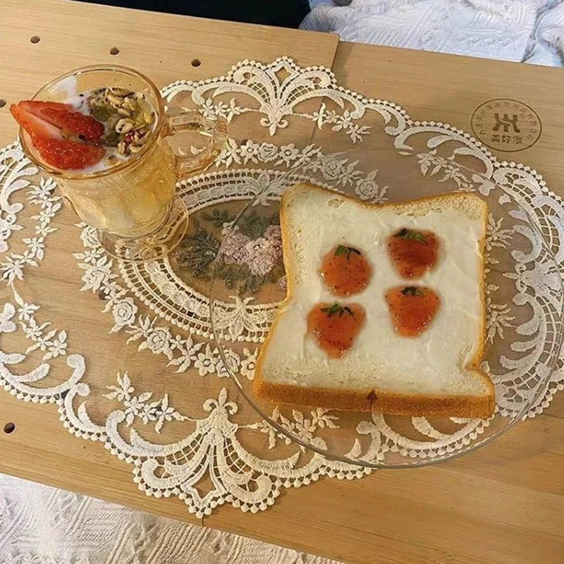 French Style Retro Lace Placemats And Coasters For Dining Table