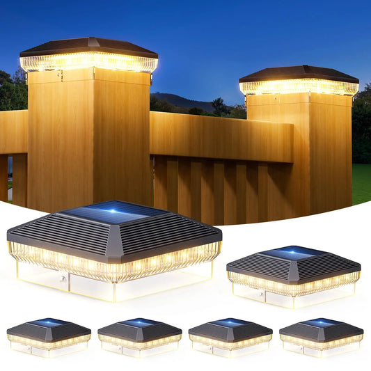 KPSTEK Solar Outdoor Post Cap Lights With Three Modes