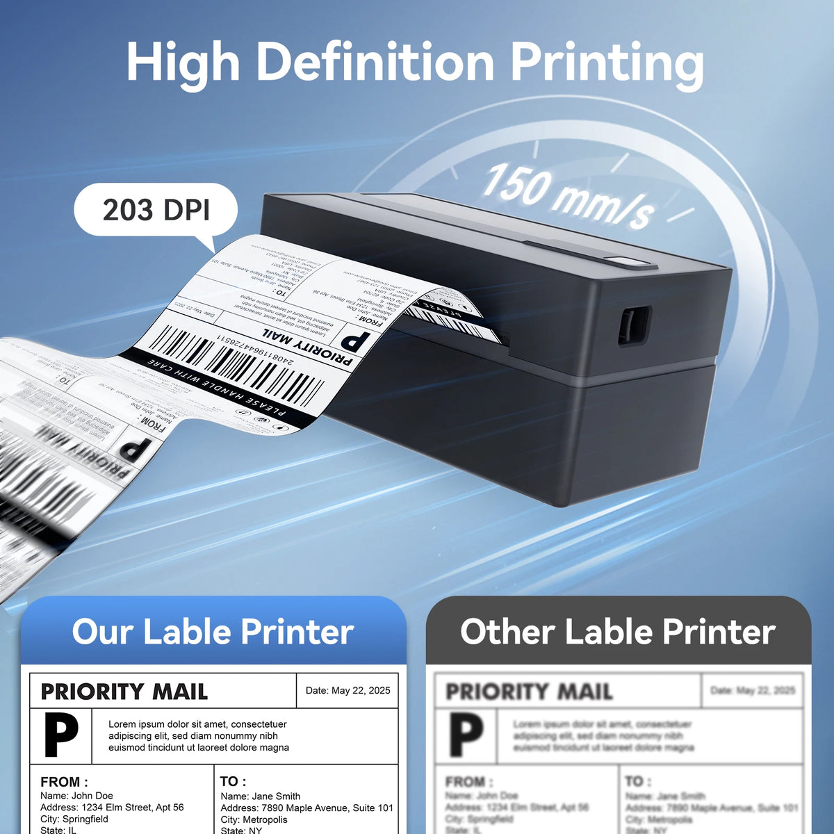 TakeYou Portable Thermal Shipping Label Printer With Bluetooth And USB