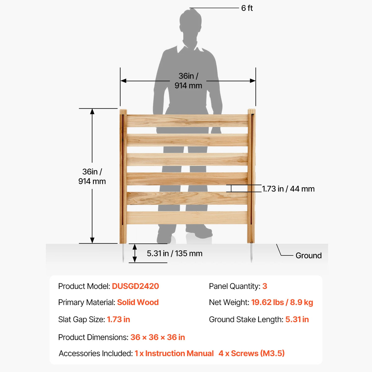 SucceBuy Wood Privacy Fence Screen for Air Conditioner Equipment