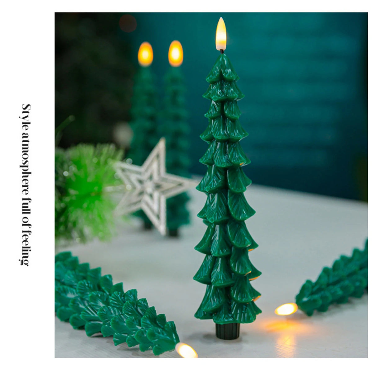 Christmas Flameless LED Candlesticks with Timer and Remote Flickering Decor