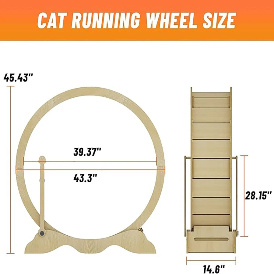 Cat Exercise Wheel Indoor Treadmill With Carpeted Runway