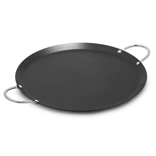 Carbon Steel Nonstick Round Comal With Sturdy Metal Side Handles