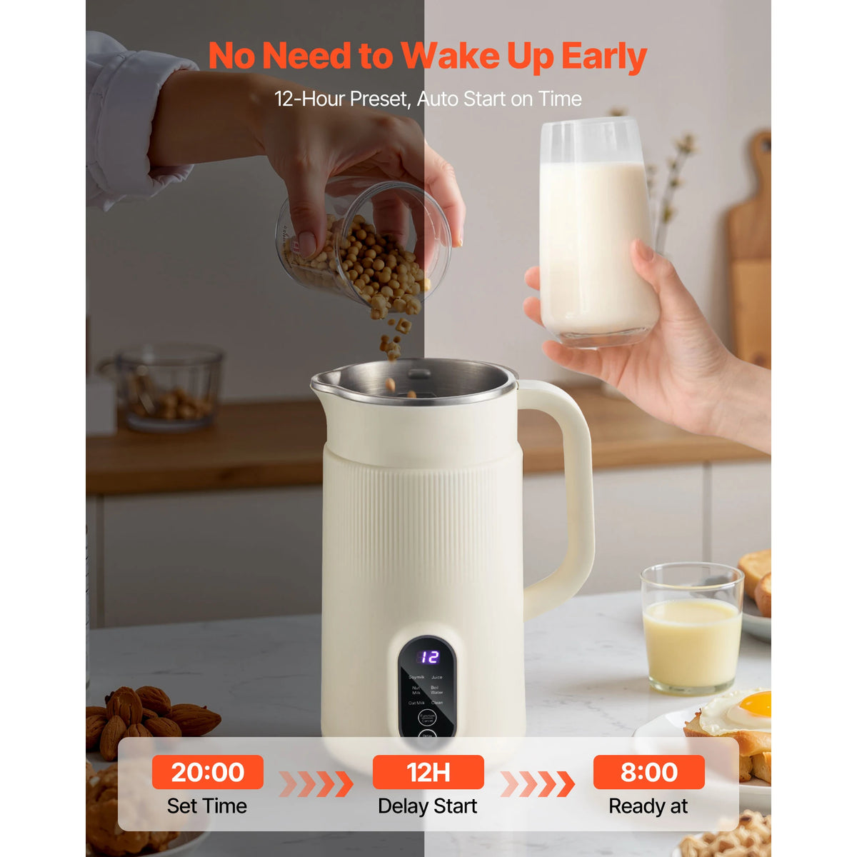 Vevor Eight In One Nut Milk Maker With Self Cleaning