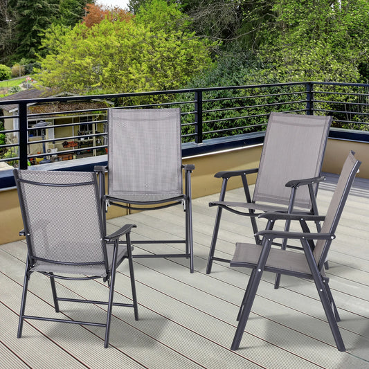 Outsunny Lightweight Outdoor Patio Chairs With Comfortable Mesh Seating
