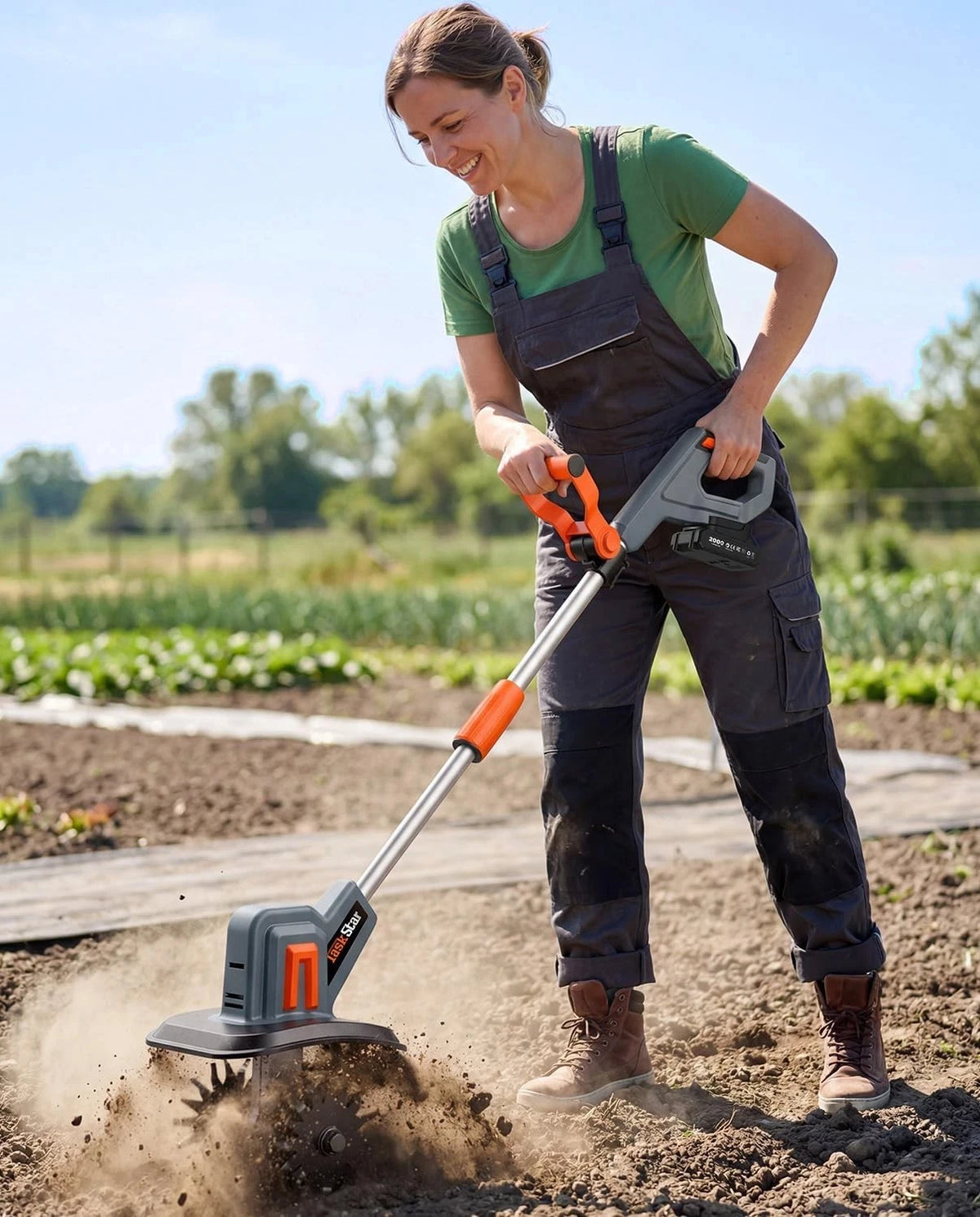 TaskStar Cordless Electric Garden Tiller And Soil Cultivator