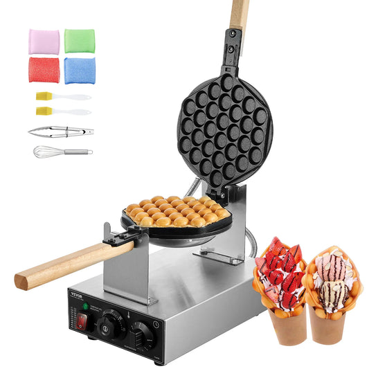 VevoR Commercial Egg Bubble Waffle Maker With Dual Pans