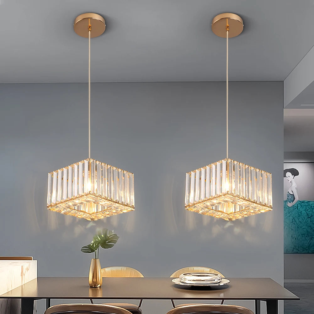 Vetrulus Modern Crystal LED Pendant Light For Dining Room Decor