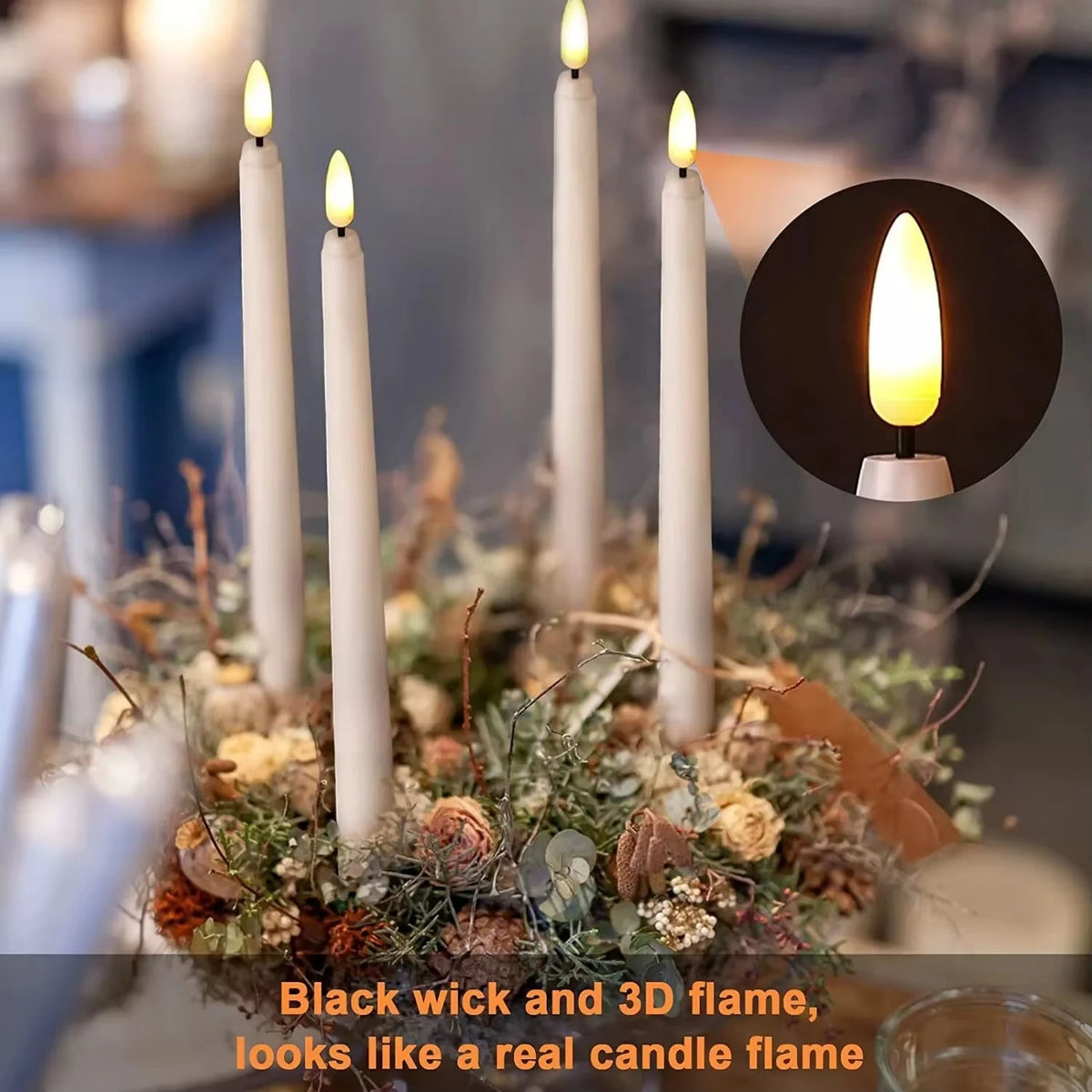 LED Flameless Taper Candles With Remote For Elegant Home Celebrations