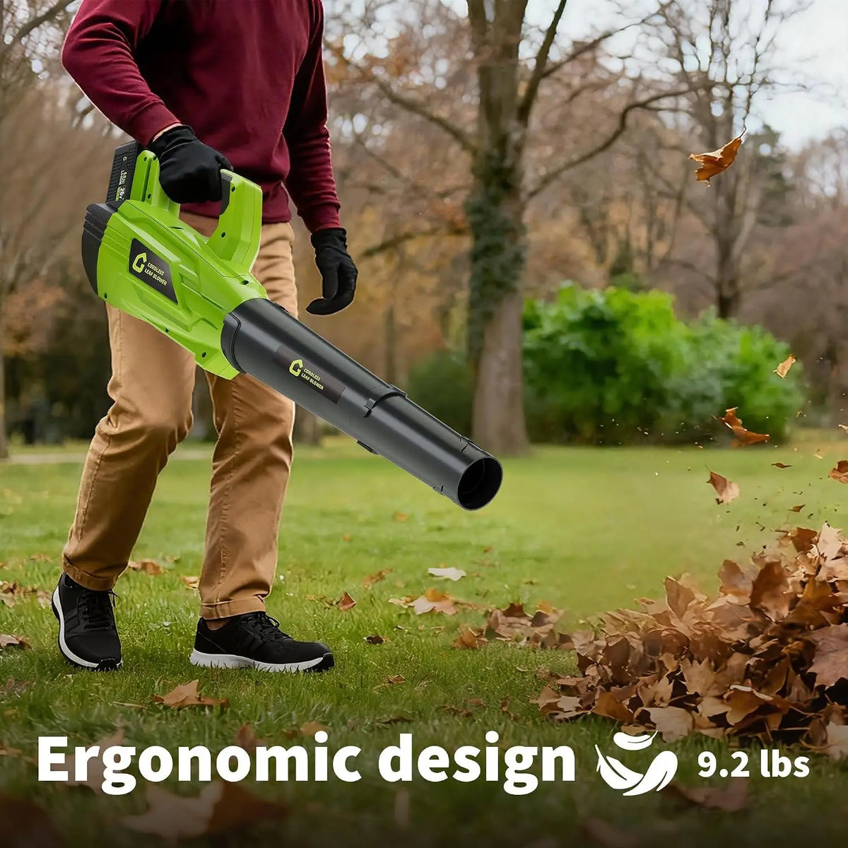 HiMISS Cordless Brushless Leaf Blower for Lawn and Garden Cleanup