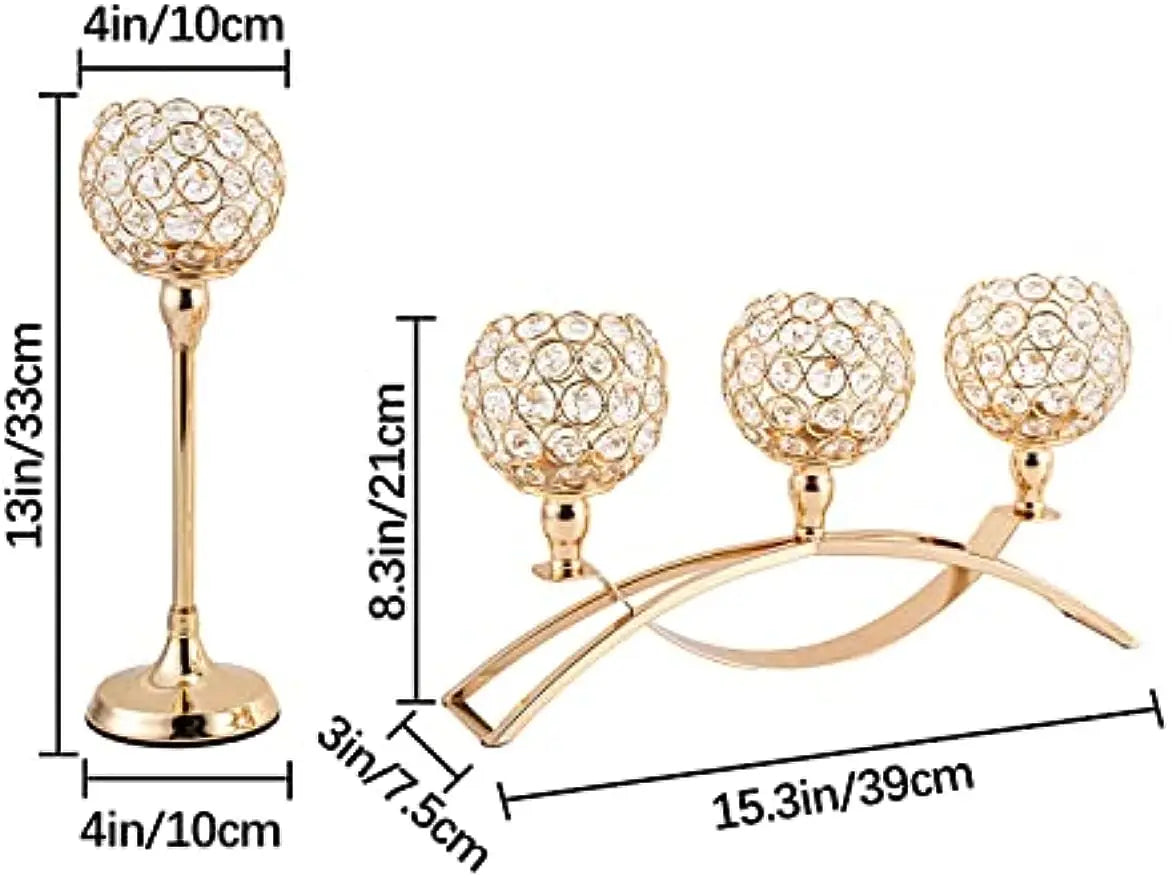 Vincigant Three Arm Metal Candelabra For Wedding Table Centerpiece