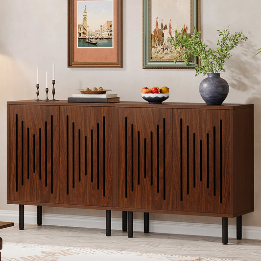 Tribesigns Vintage Sideboard Cabinet Set of Two With Storage Doors
