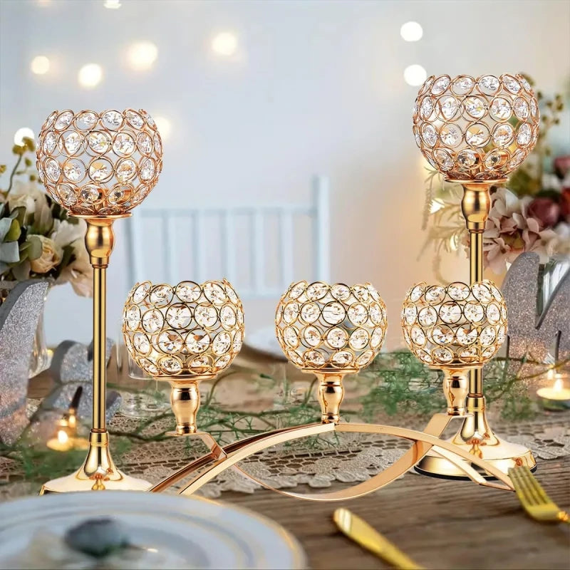 Vincigant Three Arm Metal Candelabra For Wedding Table Centerpiece