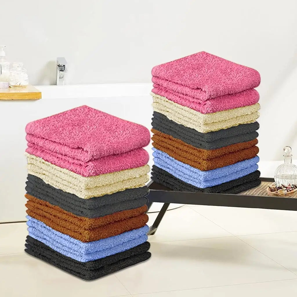 Soft Absorbent Cotton Washcloth Set for Bathroom and Gym Use