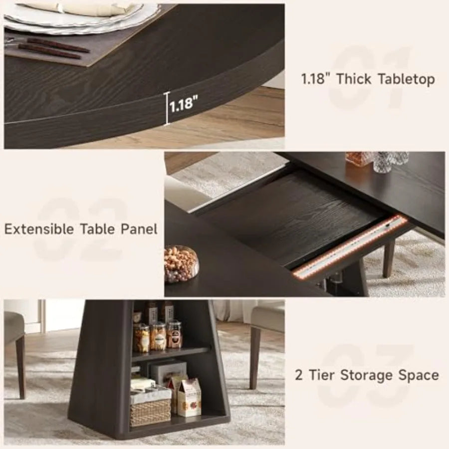 Extendable Dining Table With Storage For Four To Six People