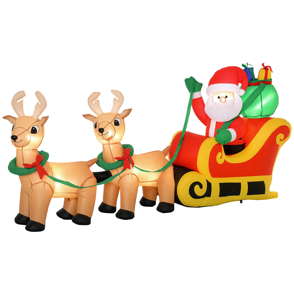 Homcom Inflatable Christmas Santa Claus Sleigh LED Display