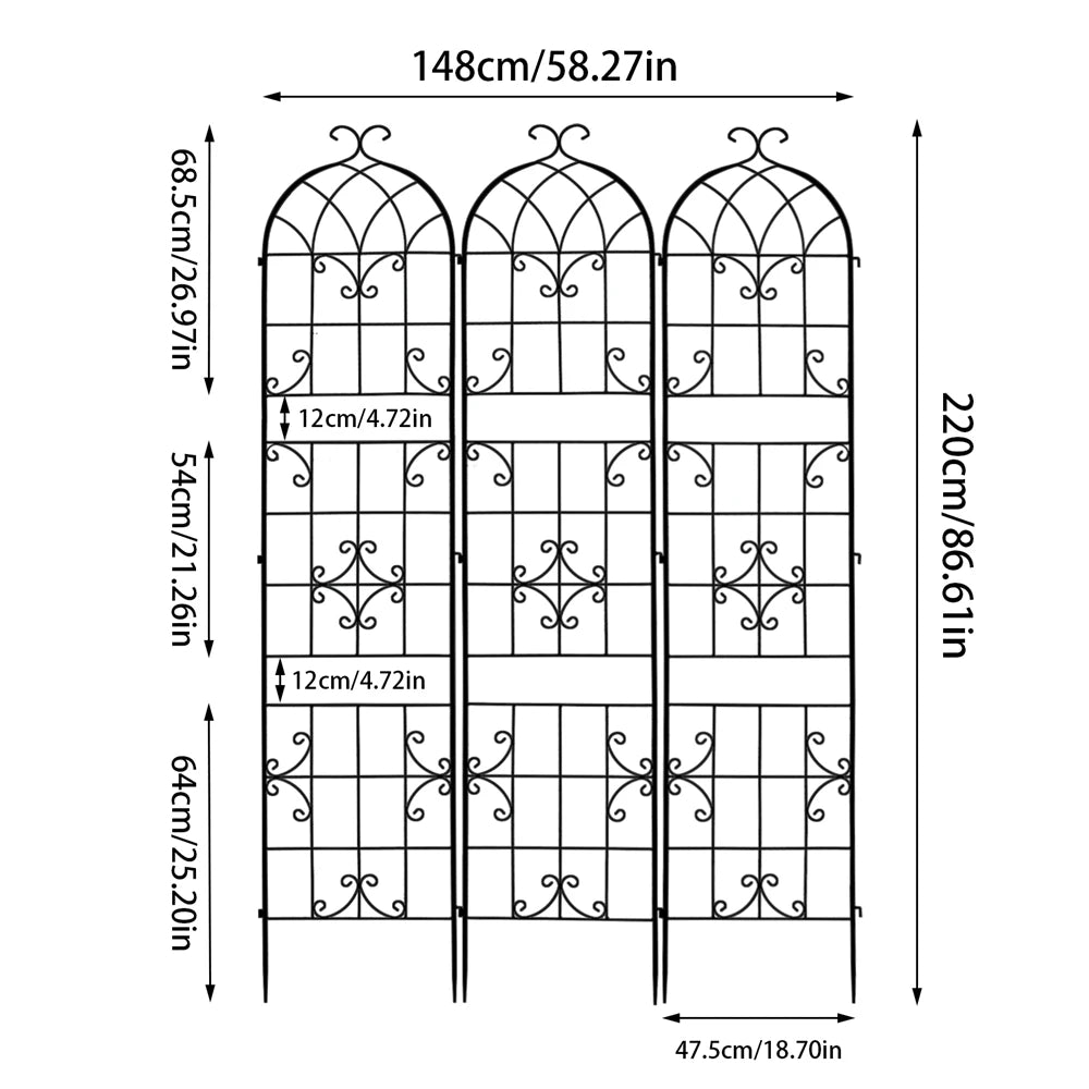 Rustproof Metal Garden Trellis For Climbing Plants Support