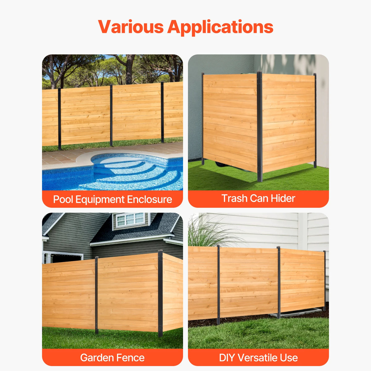 SucceBuy Wood Privacy Fence Screen for Air Conditioner Equipment