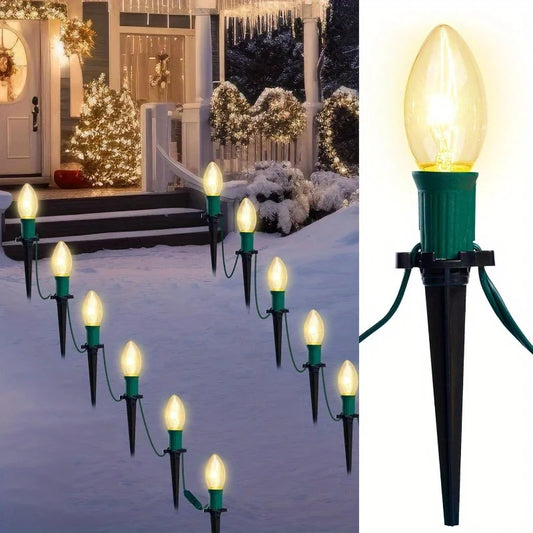 Joyfy C9 Christmas Pathway Lights for Outdoor Holiday Decorations