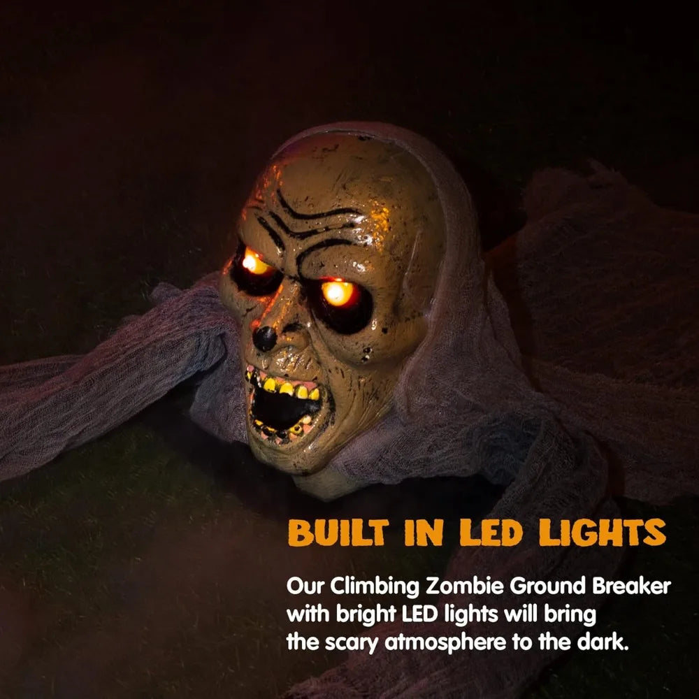 Animated Groundbreaker Zombie Sound Flashing Eyes Outdoor Yard Halloween Decor