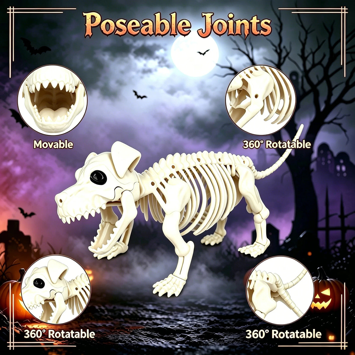 Western Cowboy Skeleton With Poseable Joints For Halloween Yard Decor