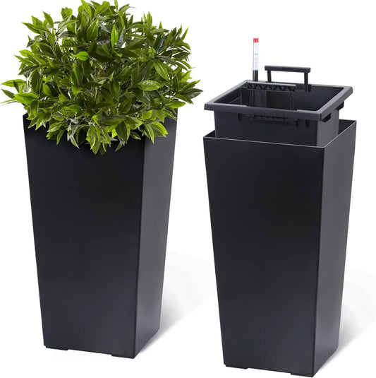 HobbyLane Self-Watering Tapered Planter Set With Shelf Inserts
