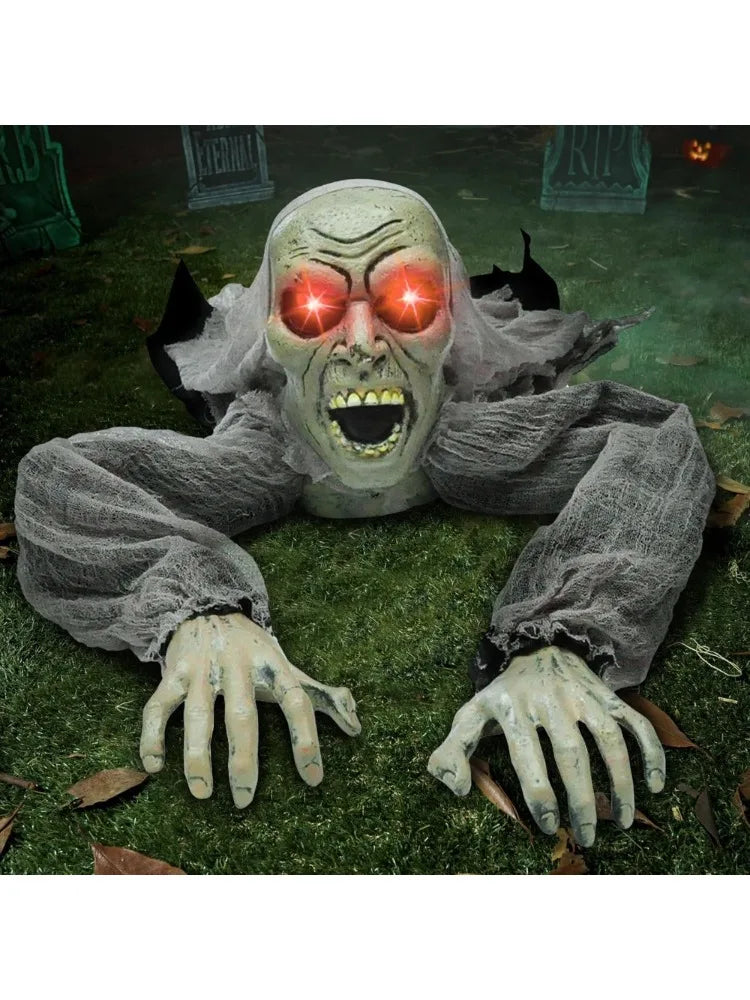 Animated Groundbreaker Zombie Sound Flashing Eyes Outdoor Yard Halloween Decor