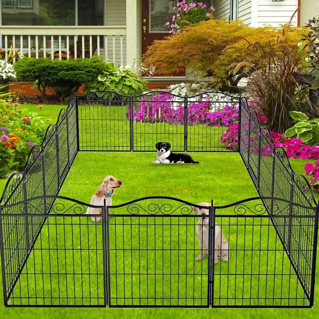 BINGOPAW Heavy Duty Metal Dog Exercise Playpen With Gate