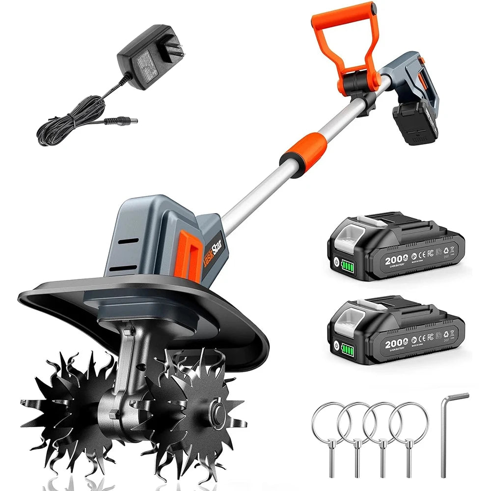TaskStar Cordless Electric Garden Tiller And Soil Cultivator