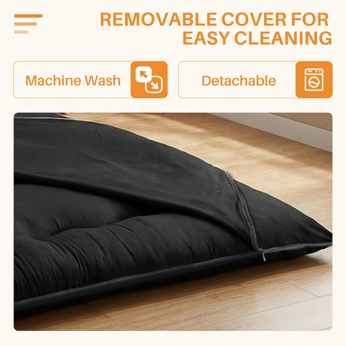 MCQ Japanese Foldable Futon Mattress With Washable Cover For Home
