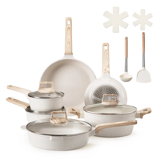 SucceBuy Granite Nonstick Cookware Set Induction Compatible Kitchen