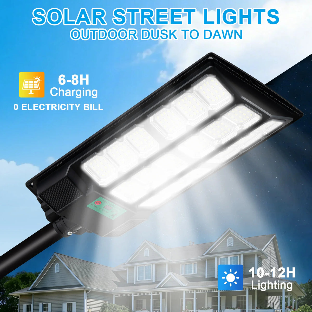Solar Led Outdoor Motion Sensor Street Lights With Remote Control