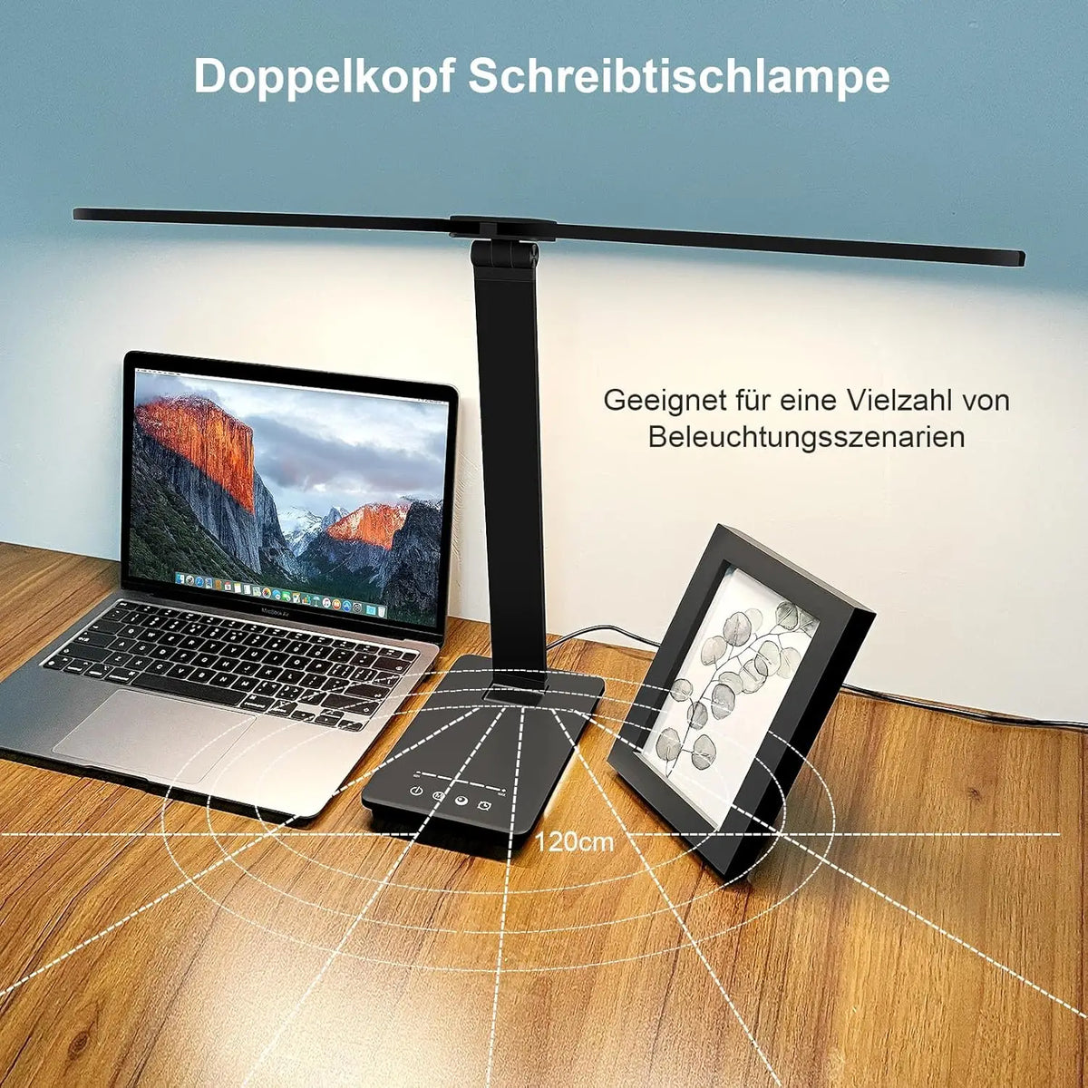 Dumiloo Double Head Led Desk Lamp Adjustable Usb Powered