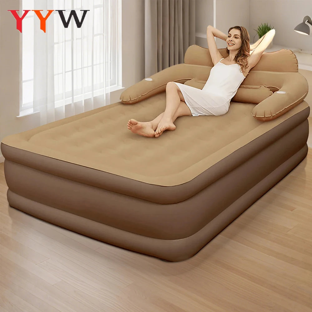 Portable Inflatable Camping Air Mattress for Two People Outdoor Use