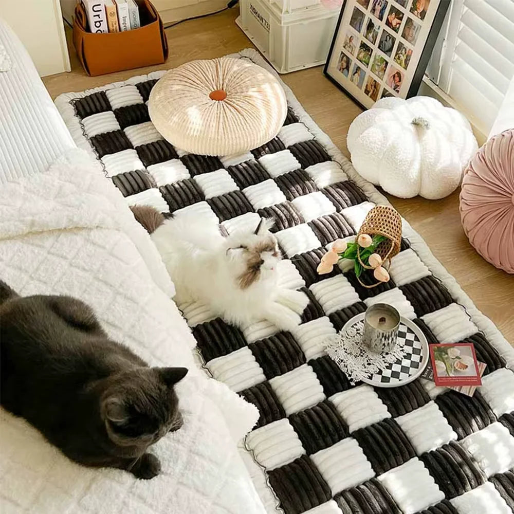 CWV Waterproof Plaid Pet Bed Mat And Furniture Protector