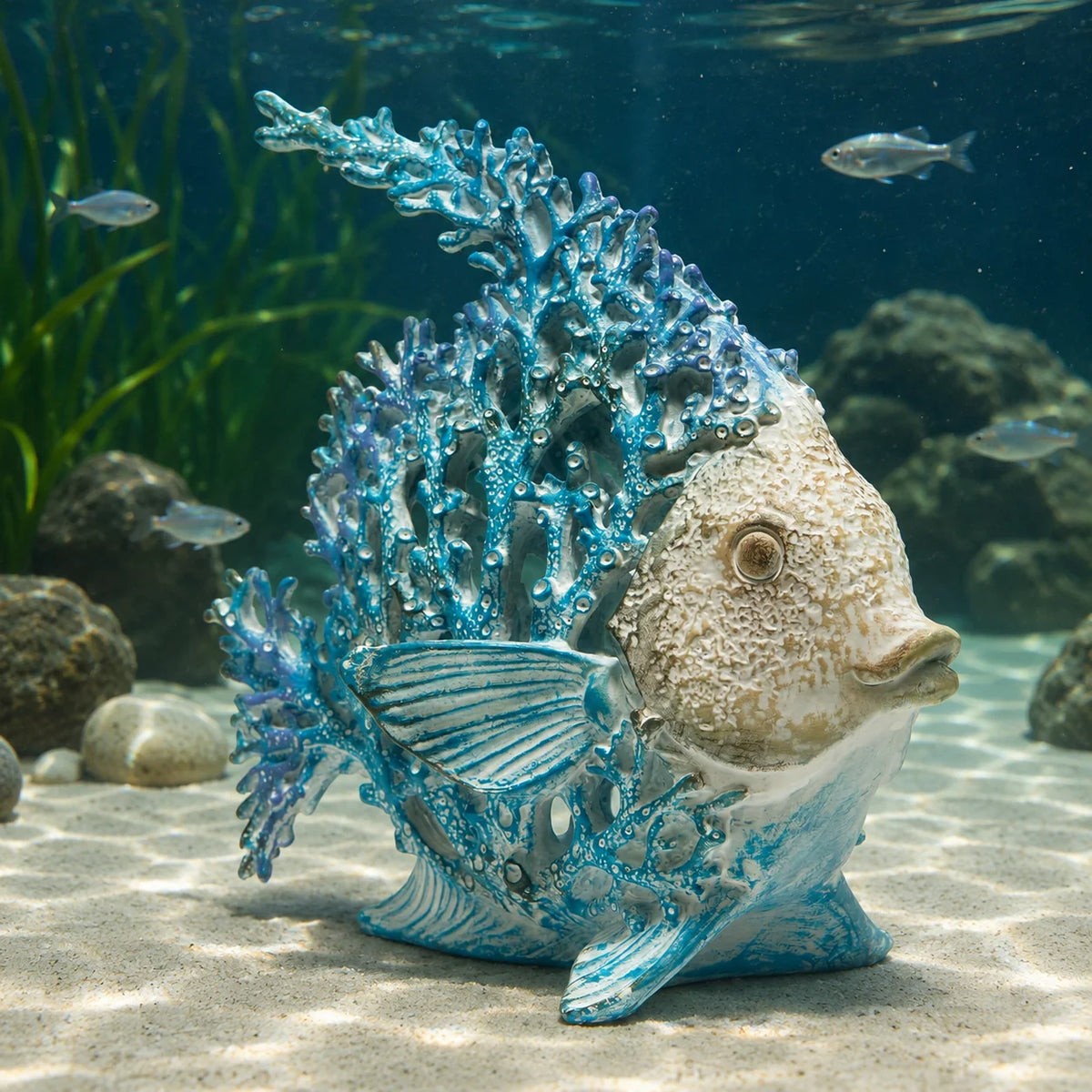 Hodao Angelfish Coral Reef Resin Sculpture Coastal Ocean Decor