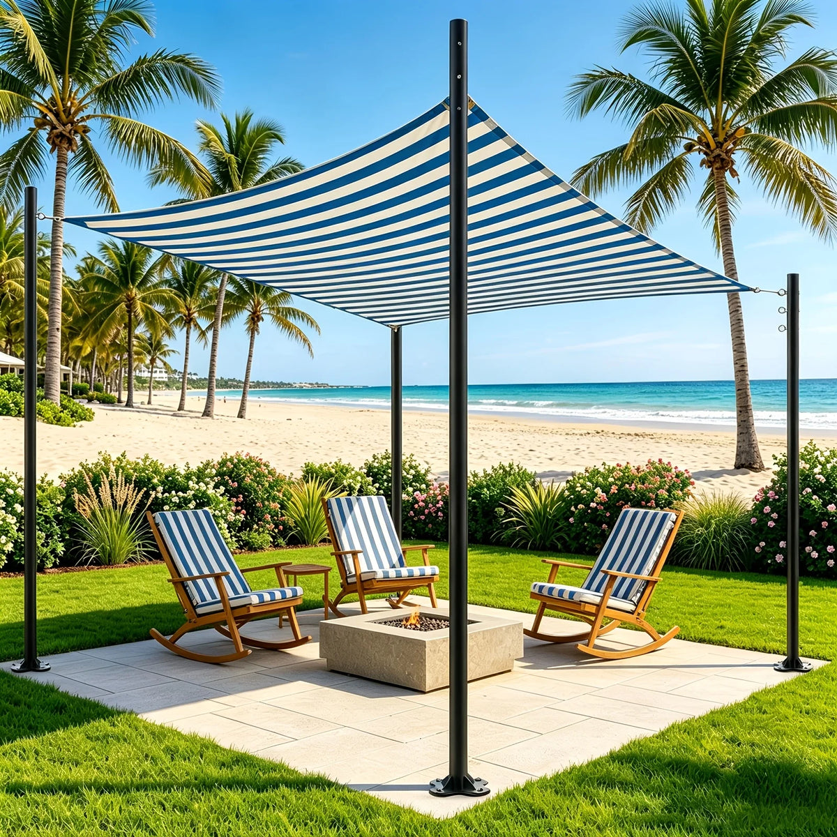 Adjustable Rust Resistant Metal Shade Sail Support Posts