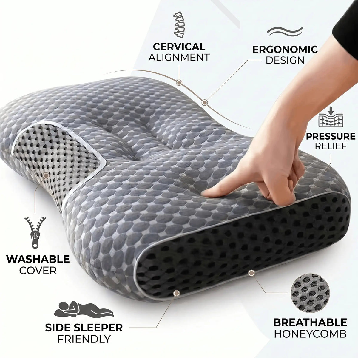 Ergonomic Neck And Shoulder Massage Pillow For Comfortable Sleep