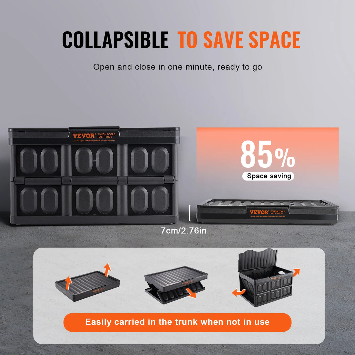 Collapsible Stackable Storage Bins With Lids For Home Organization
